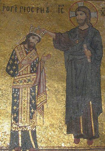 Roger II de Hauteville couronné roi de Sicile par le Christ - église de la Martorana de Palerme